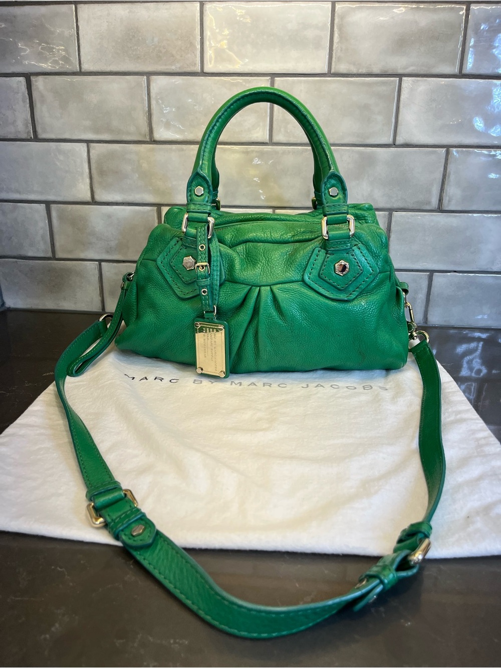 Marc by Marc Jacobs Classic Q Baby Groovee Green Leather Satchel